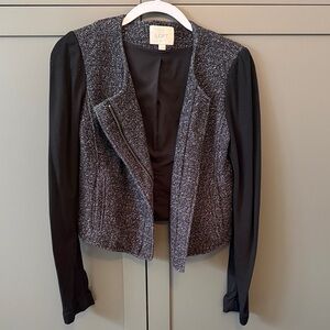 LOFT Women's Textured Black and Gray Blazer
